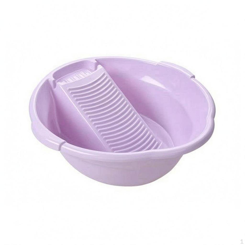 Ribbed Wash Basin OnePiece Molded Household Utility for Laundry, Face Washing