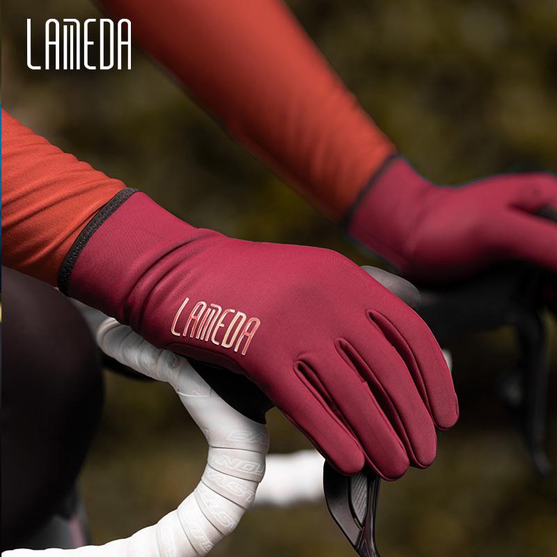 LAMEDA Thermal Cycling Gloves Winter Warm Full Finger Touchscreen Anti-Skip Bicycle Race Mountain Road Bike Gloves for Men Women
