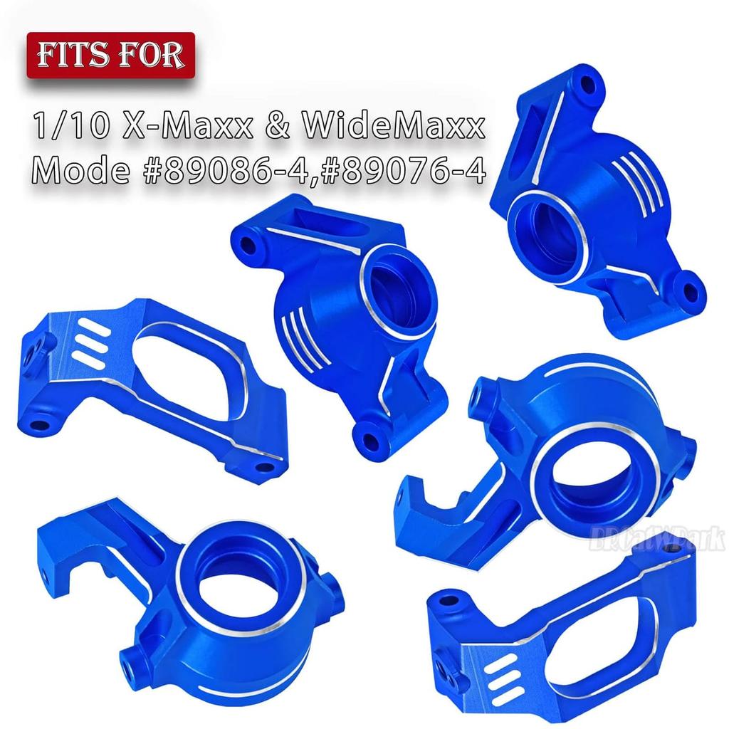 Aluminum Caster Block,Steering Blocks,Rear Stub Axle Carriers Upgrades Part for 1/10 WideMaxx/X-Maxx,RC Steering Block w/Bearings Hops up,RC Truck