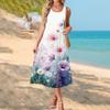 Sleeveless Floral Print Maxi Dress for Women Casual Loose Fit Summer Dresses for Women Uk Ladies Summer Dresses Uk