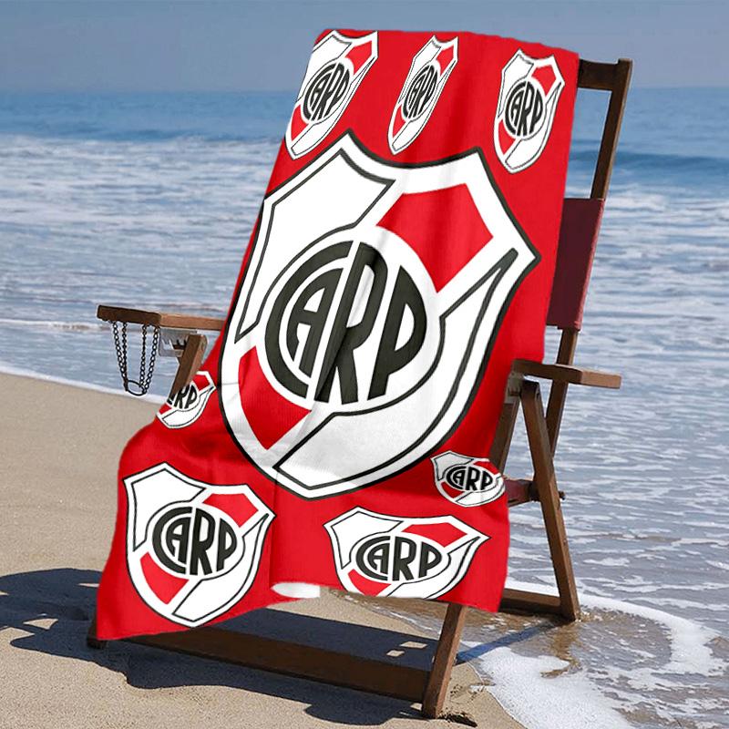 proof beach towel with Club Atlético River Plate pattern - soft,absorbent,quick-drying,machine washable - perfect for swimming,camping,bathing