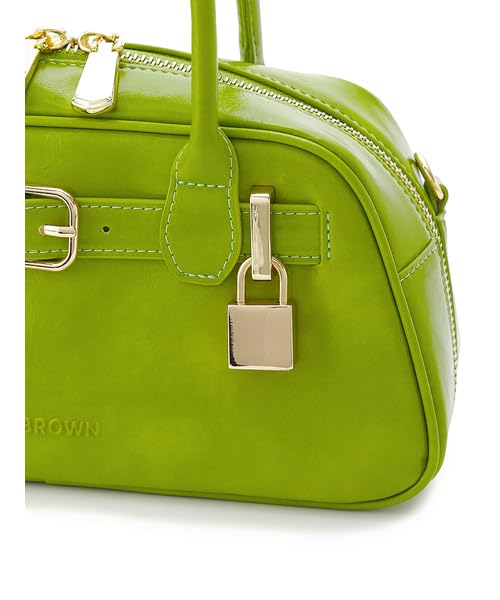 Lily Brown Mini Boston Bag LWGB259323 Green 2-Way Women's
