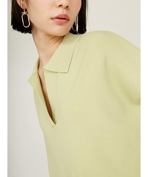 Emi Cool Touch Knit Polo Lime Women's Top, 13WNT252042,