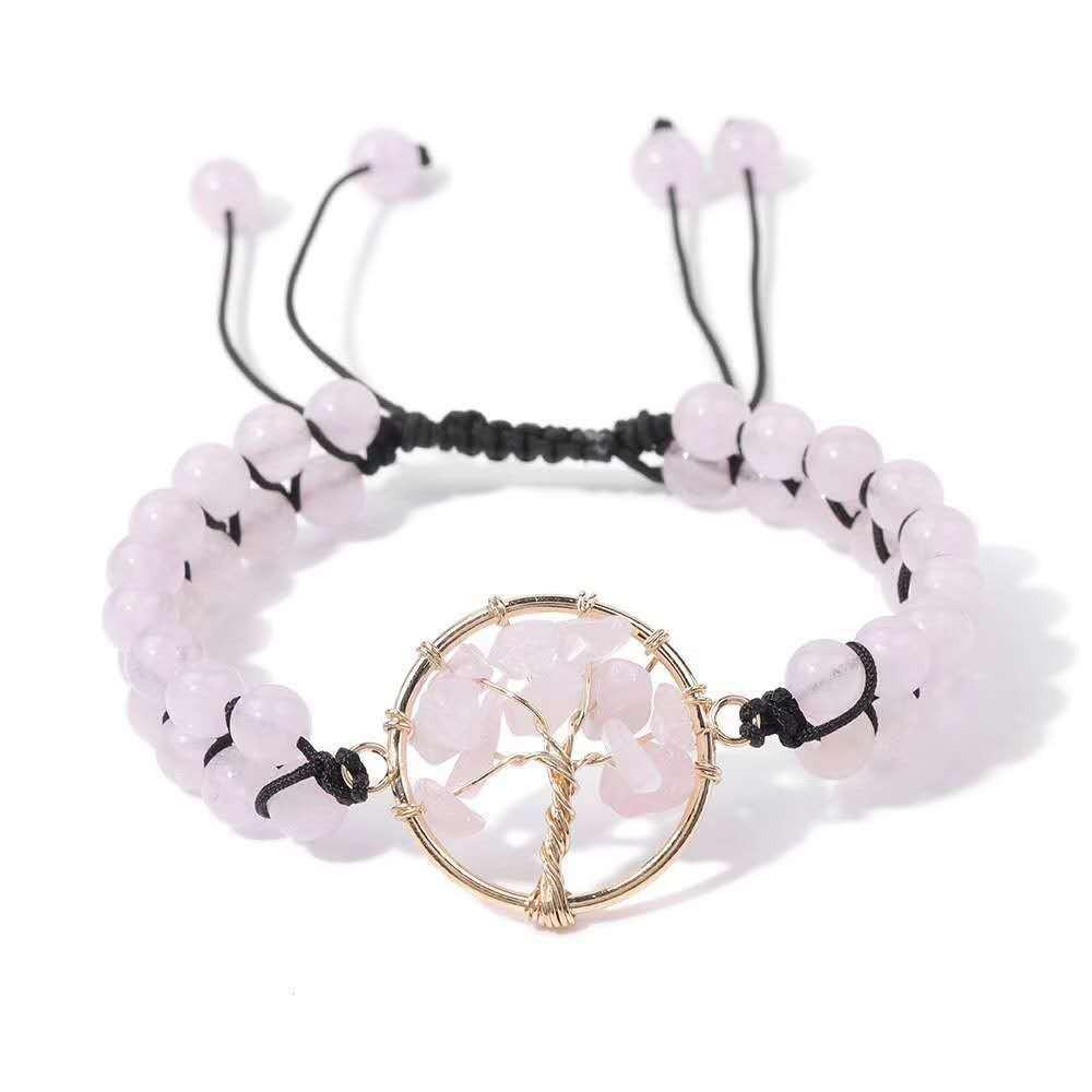 Natural Crystal Double-Layer Tree of Life Bracelet