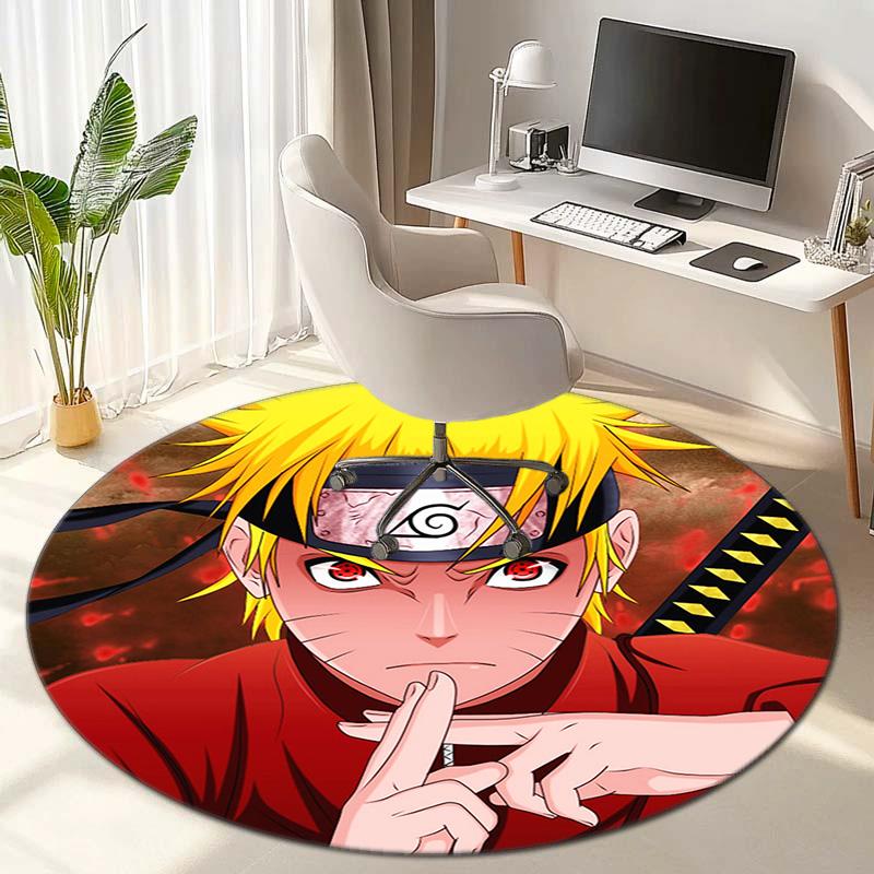 Famous cartoon NARUTO protagonist Uzumaki Naruto round carpet soft home decoration anti-slip door mat outdoor picnic mat carpet M3