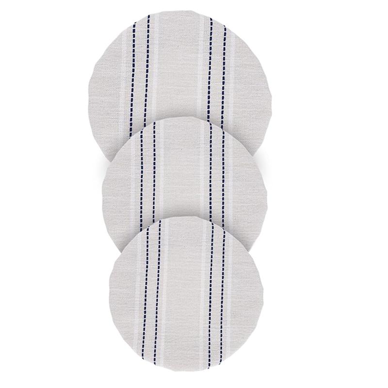 

A25F-Reusable Bowl Covers For Baking- 9/10/13 Inch For Inch Bread Proofing Covers In Linen Cotton, 3-Pack Food Storage серый