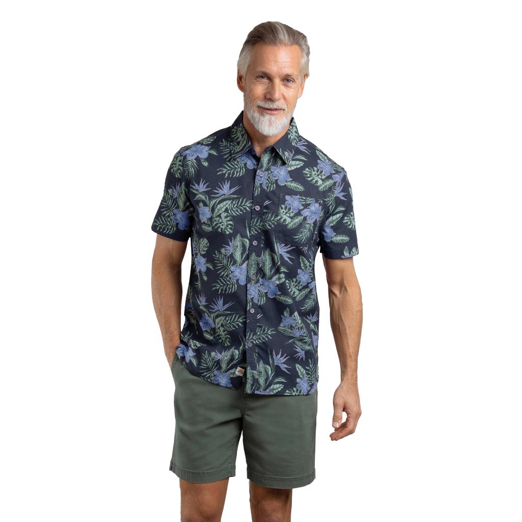 Weird Fish Mens Faraway Leafy Floral Organic Cotton Shirt