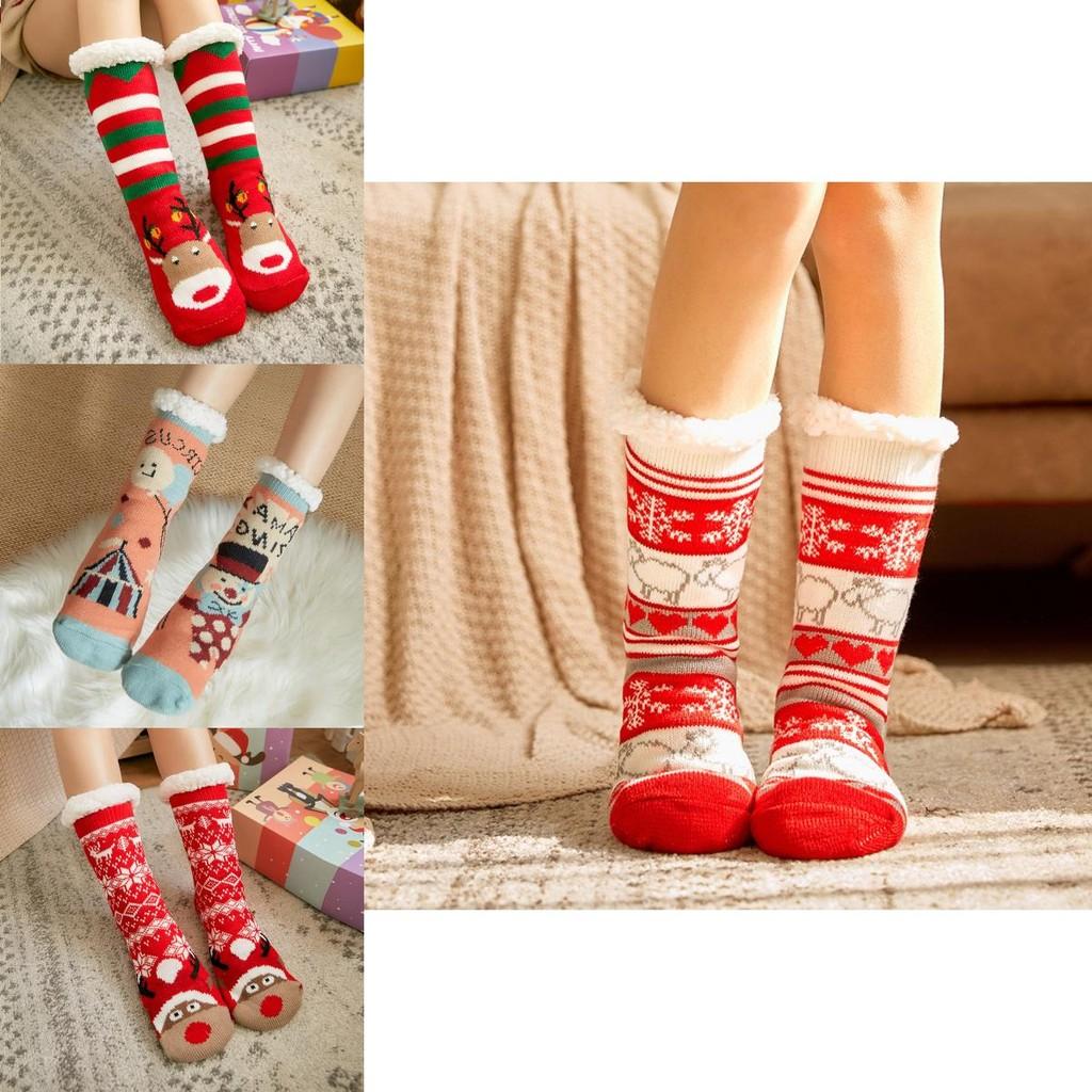 Cheerful Christmas Slipper Socks For Men Women And Kids With Plush Faux Fleece Lining