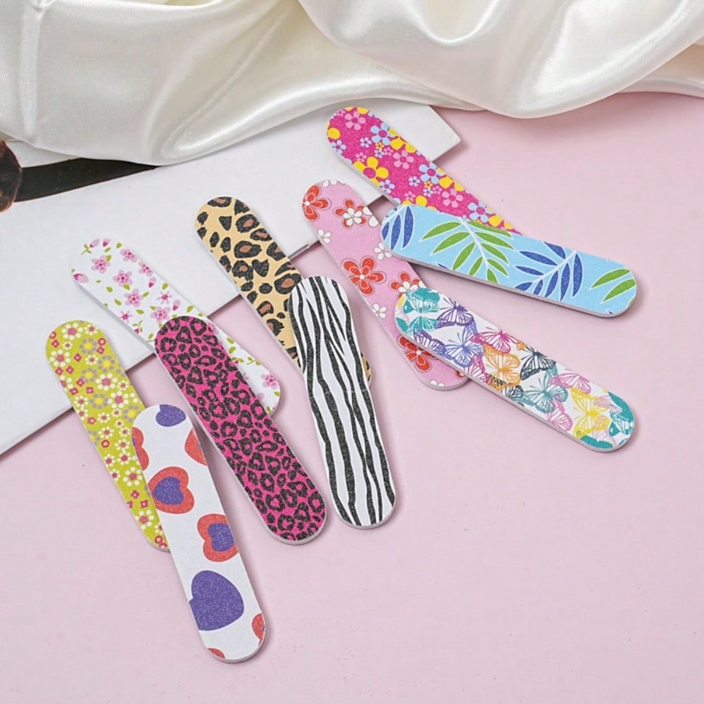 10Pcs Charming Mini Nail File Set - Great Party Gift For Celebrations/Birthdays/Gift Giving, Essential Nail Care Tool