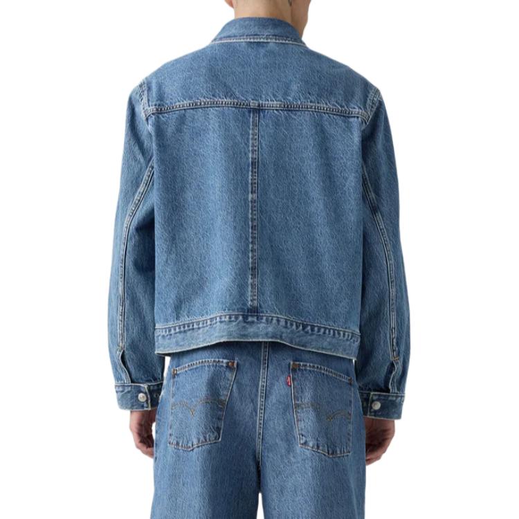 Levis Wygodna Wszechstronna Codzienna Kurtka Dżinsowa z Klapami o Luźnym Kroju Męska kurtki 003M3-0001