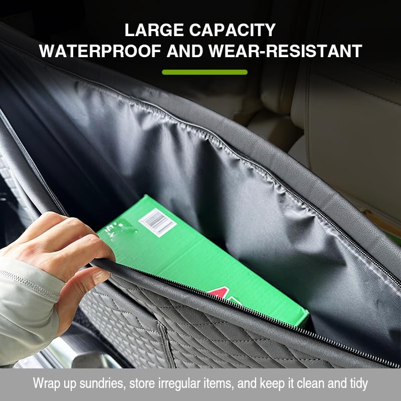 Toyota Series Trunk Storage PU Multifunctional Back Door Large Capacity Storage Fits 2015 and later Black Alphard/Vellfire 40/30 Pocket, Leather,