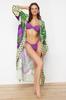 Women's Fashion New Kimono&Kaftan Ethnic Patterned Belted Maxi Woven KimonoKaftan
