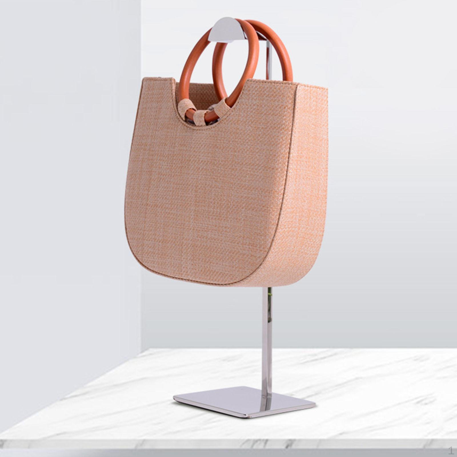 Display Stand Metal Polished Organizer Bag Holder for Windows Tabletop Retail Rectangular Silver 1640₽