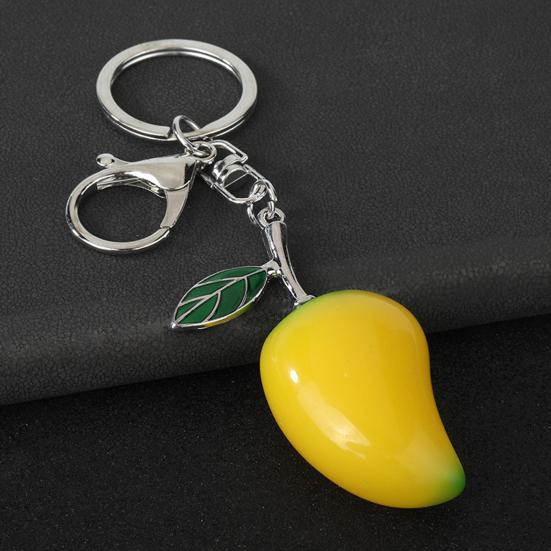 Schlüsselanhänger Anhänger Zinklegierung Mango Form Schlüsselkette mit Karabinerverschluss Einfach aufzuhängen Schlüsselhalter Rucksack Auto Zubehör