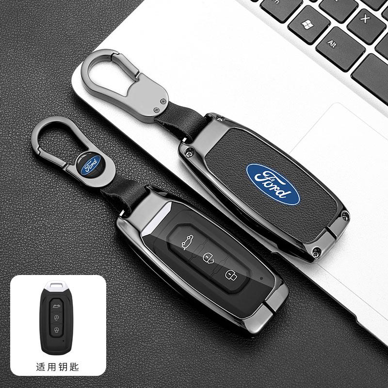 WTBV9 Leather Car Smart Key Case Cover Shell Keyless Protector Holder Fob For Ford Territory EV Keychain Keyless Remote Accessories