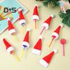 20 Stück Weihnachts-Süßigkeiten-Hut, Fingerkappe, Lutscher-Dekoration, Hüte, Mini-Weihnachtsmannmütze, Neujahrsparty, Tischdekoration, Abendessen, Weinflaschenhüllen, Partys