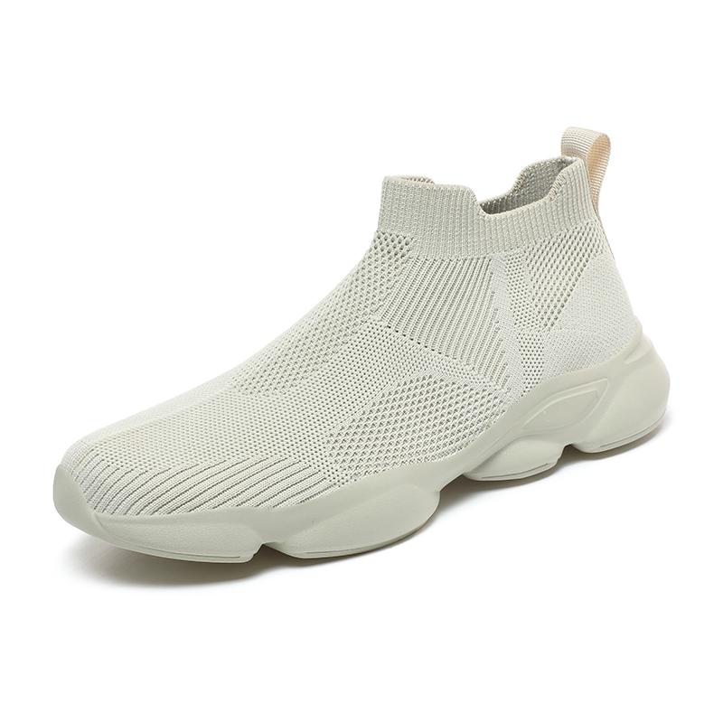 Modische gestrickte Herren-Laufschuhe zum Hineinschlüpfen, lässige Sneaker, leicht, atmungsaktiv, für Outdoor-Sport, Gehen, Joggen