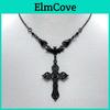 Gothic Bat Cross Necklace For Women With Geometric Pendant And Choker Chain For Travel Style