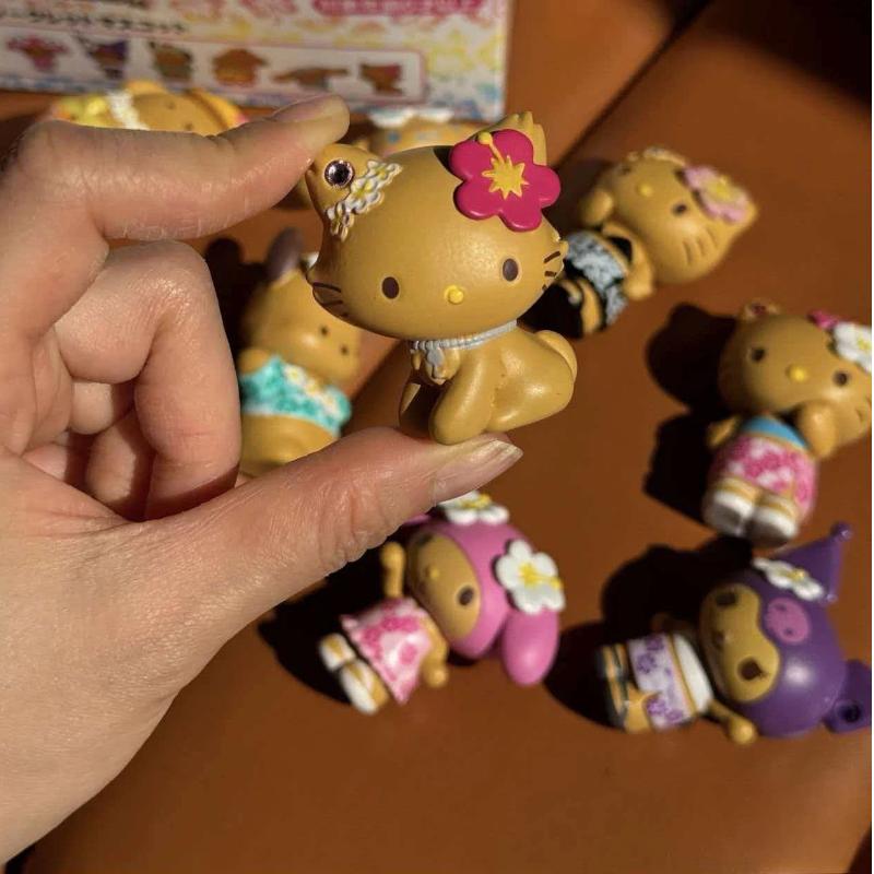 New Kt Cat Black Leather Series Blind Box Sparkling Water Diamond Jade Guigou Handmade Desktop Ornament Surprise Gift For Girls