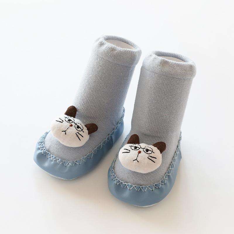 Baby Shoes Socks Children Infant Cartoon Socks Baby Gift Kids Indoor Floor Socks Leather  Non-Slip Spring Autumn Socks