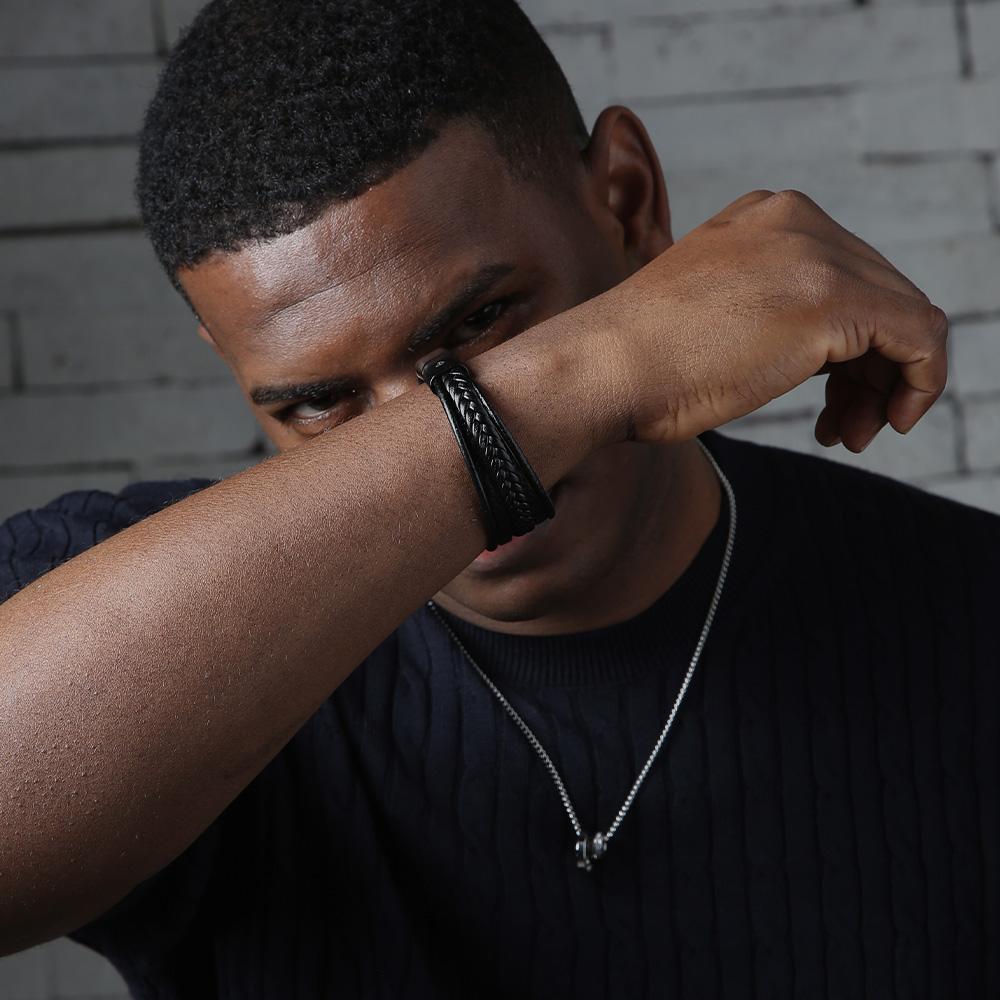 Ventera Abolto Leather Men'S Bracelet