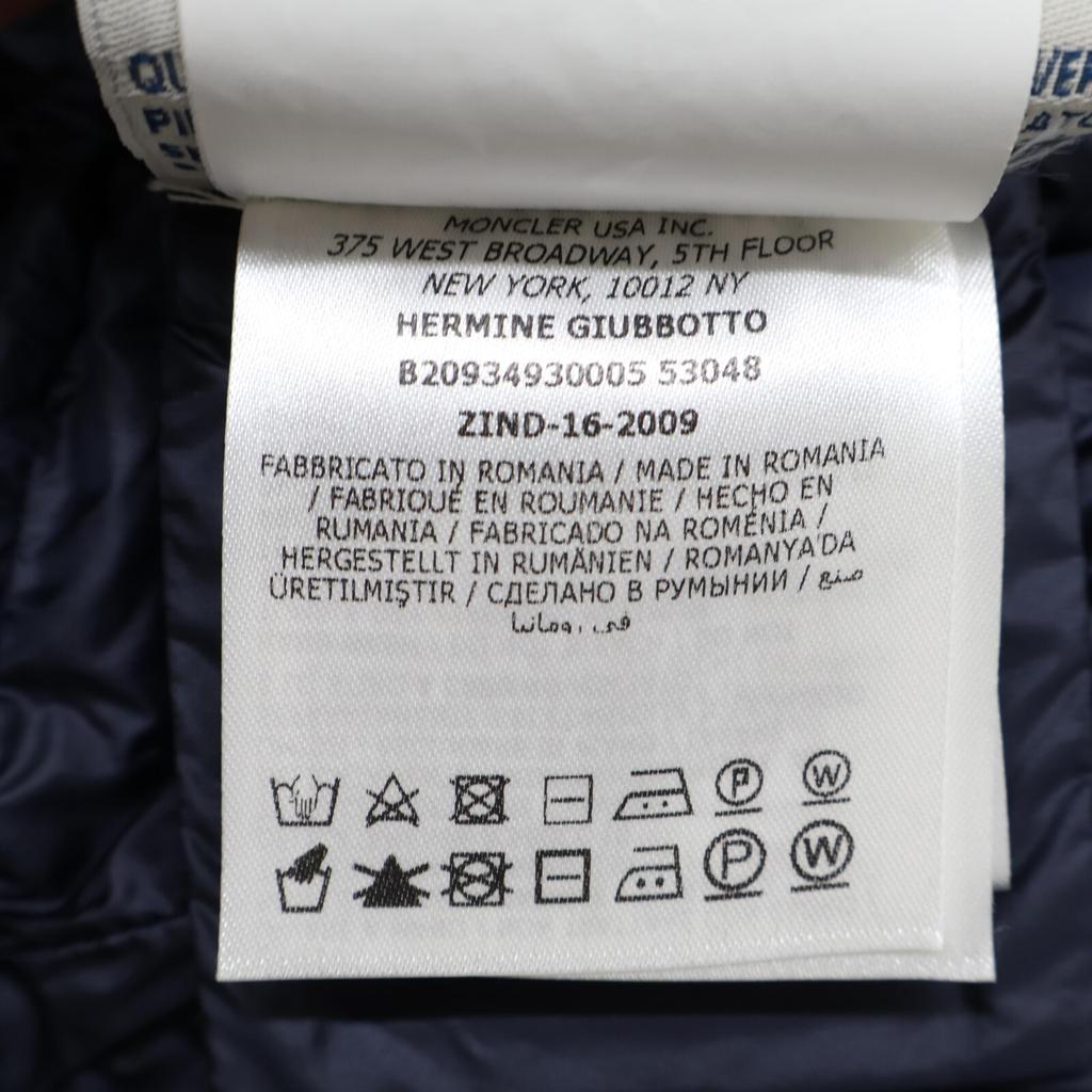 MONCLER [Domestic regular] HERMINE down with hood coat 00 NavyUsed