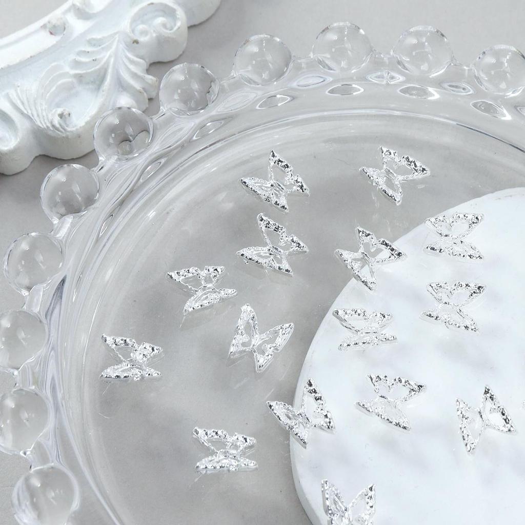 20 de bucăți metalic Hollow Butterfly Nail Art Charms Kawaii Nail Designs Decorare unghii Accesorii pentru femei și fete