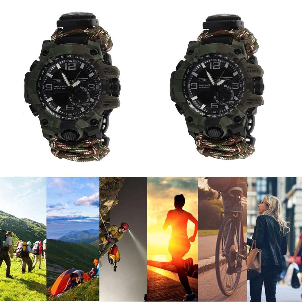 Pánské digitální hodinky pro horolezectví Venkovní vodotěsné sportovní hodinky Elektronické náramkové hodinky s kompasem