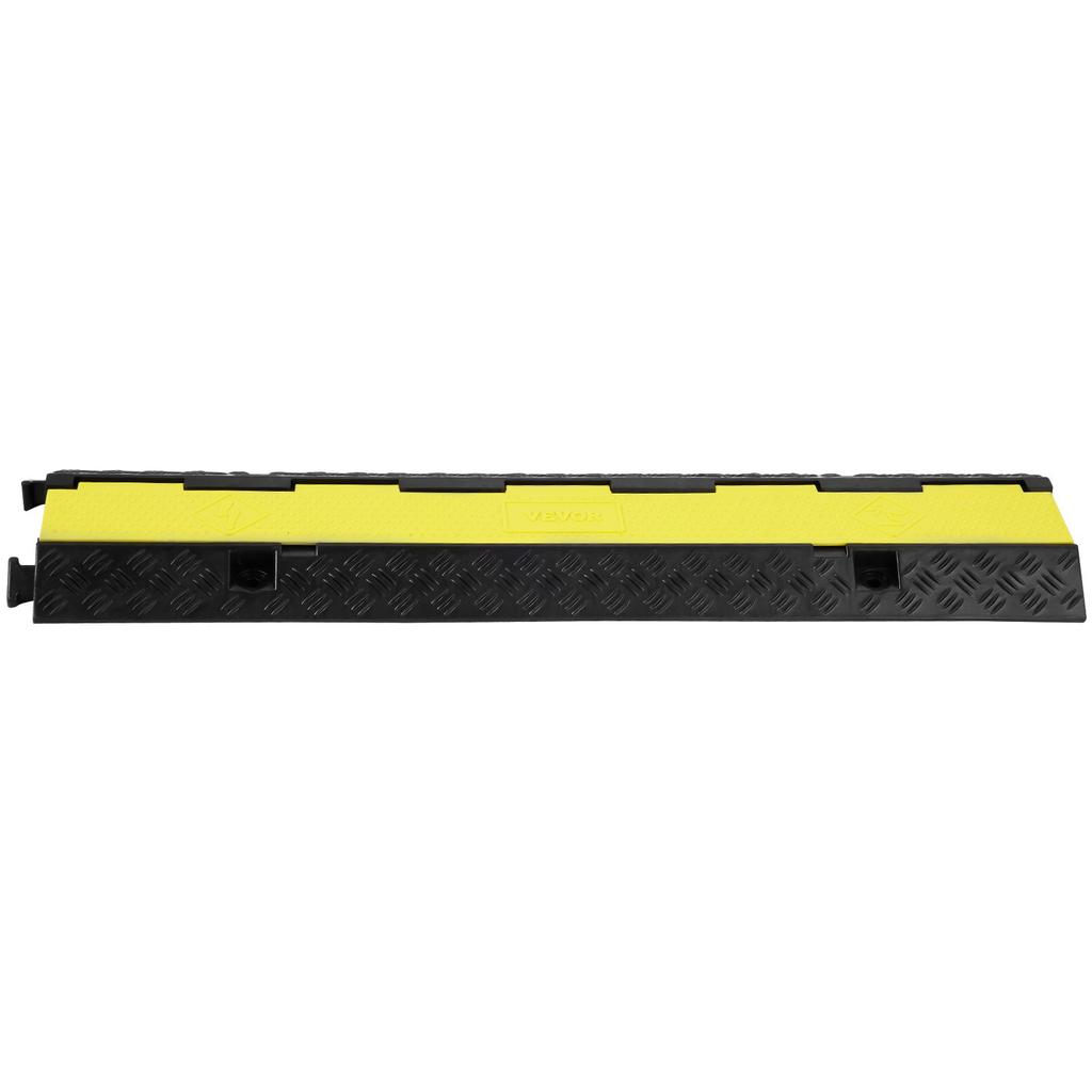 VEVOR 5 PCs Rubber Cable Protector Ramp 98x24x4.5 Cm, 2 Channel, 12000 Lbs/axle Capacity Heavy Duty Hose Wire Cover Ramp Driveway