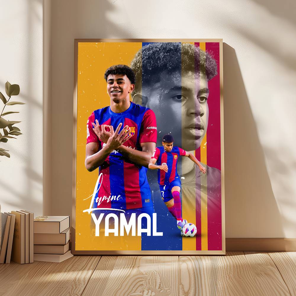 Fútbol L-Lamine Deportes Y-Yamal Póster Genial Sala de Estar Dormitorio Bar Cafeterías Pared Hogar Decoración Regalos