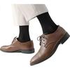 LangSha Modal Silk Socks for Men, Mid-Calf Length, Summer Thin Style, Large Size, Antibacterial, Black Business Socks, 4 Pairs for Spring And Autum