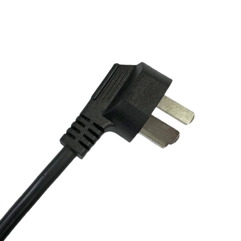 National Standard 16A 3-Prong Power Cord 53RVV 3x1.5mm² to C19 Cloverleaf, 1.8m, Black