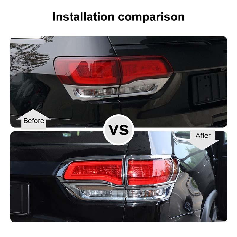 Car Tail Light Cover Decorative Stickers For Jeep Grand Cherokee 2014-2020 Car Exterior Accessories, ABS Plastic
