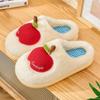 Apple Cotton Slippers Women's Autumn and Winter New Indoor Home Fleece Warm Couple Thick-soled Plush Cotton Shoes Men