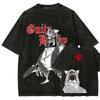 Gachiakuta Anime Lover Washed T-shirt Year Round Clothing High Quality Personality Clothes Plus Size Unisex New Model Couples Tee