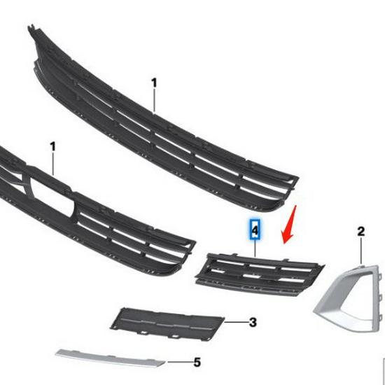 BMW 5-serie G30LCI Främre stötfångare Dimljusdekor, Artikelnummer 51139498599 och 51139498600.