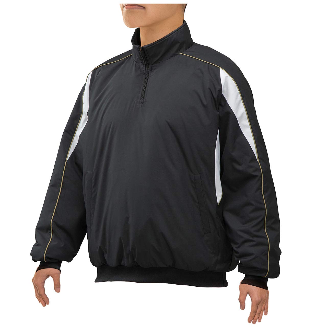 

Mizuno Jacket 12JE9V32 L Baseball/Softball Half-Zip (Padded) Black/White