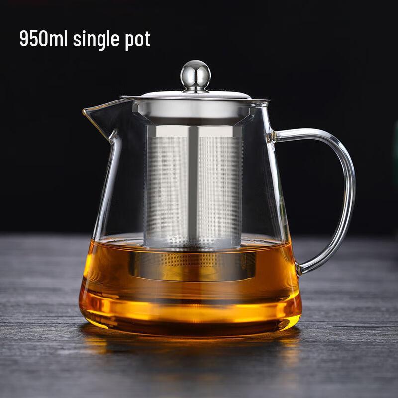 Жаропрочный стеклянный чайник Shangqi с ситечком