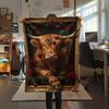 1PC High Mountain Cattle  Print FlAannel Blanket, High quality Comfortable for All Seasons, Home Decor, Warmth and Comfort