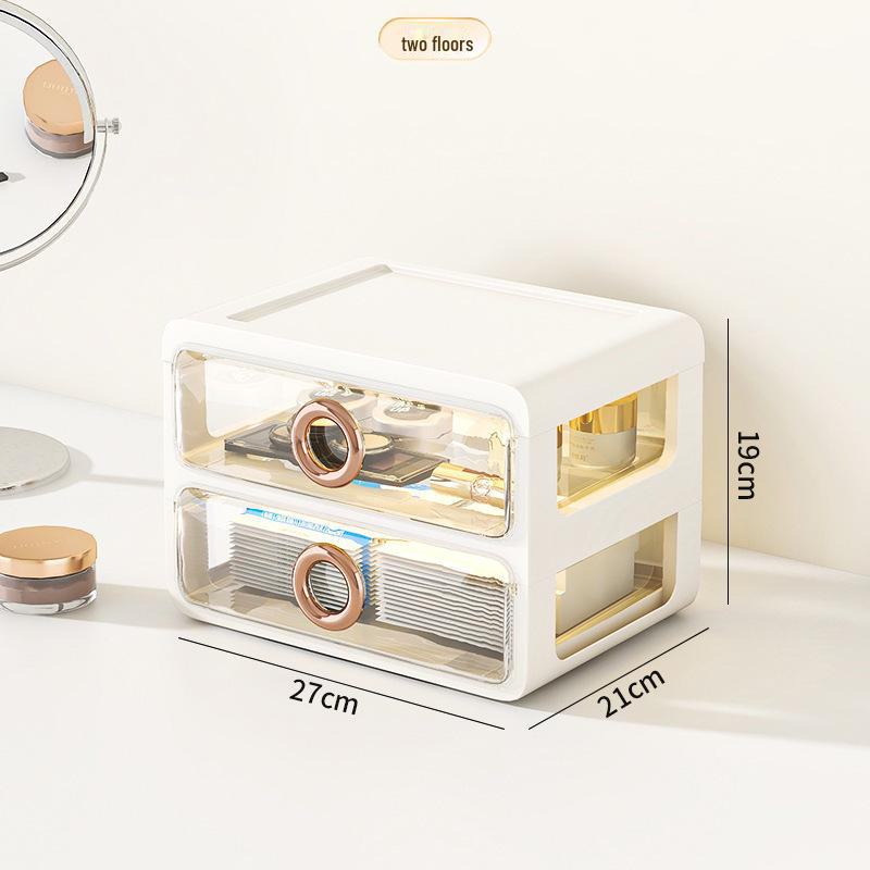 Dustproof Transparent Acrylic Cosmetic Storage Box - Large Capacity Desktop Skincare Organizer
