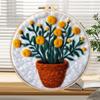 CHENISTORY 20x20cm Frame With Diy Felt Kit Wool Felting Painting Plant Pot Wool Needle Felt Picture Kit Felt Craft Decoration Gi
