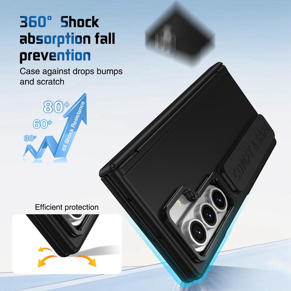 KEYSION Wristband Phone Case for Samsung Galaxy Z Fold 7 6 5 4 3 Kickstand Hard PC Shockproof Cover With Hinge Screen Protector