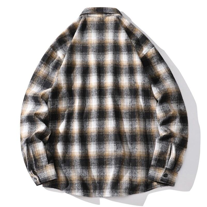 Cozy Up Spring New Trend Men's Loose Casual Plaid Shirts Jackets Vintage Casual Outdoor Double Pockets Designer Cargo Work Shirt