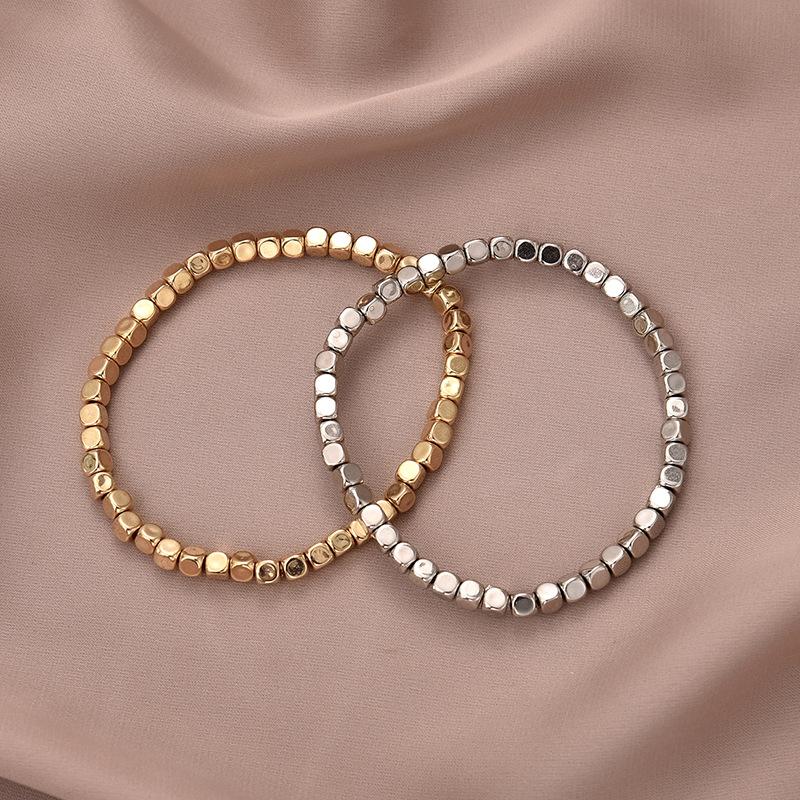ZAKOL New Trendy Block CCB Beads Bracelet Bangles Punk Hip Hop Fashion Women Men Bracelets Party Accessories