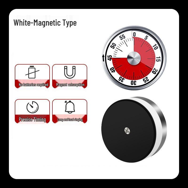 Magnetic Stainless Steel Countdown Timer: Kitchen & Student Time Management Tool with Alarm.