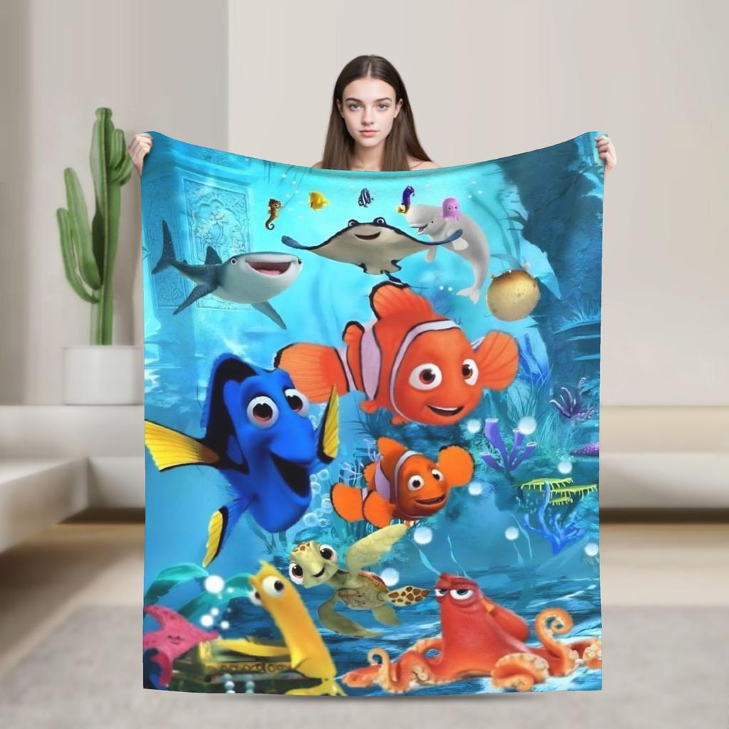 Coperte Calde e Morbide di Finding Nemo Biancheria da Letto Peluche per Bambini Coperte Morbide Copriletto in Flanella per Camera da Letto Copriletto per Divano Letto