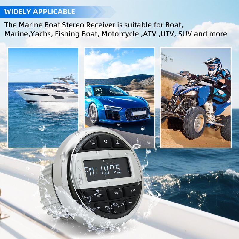 ZMFJH Bluetooth-compatible Boat Radio System Media Player Marine Radio /Speaker /FM AM Antenna Waterproof MP3 Audio Radio