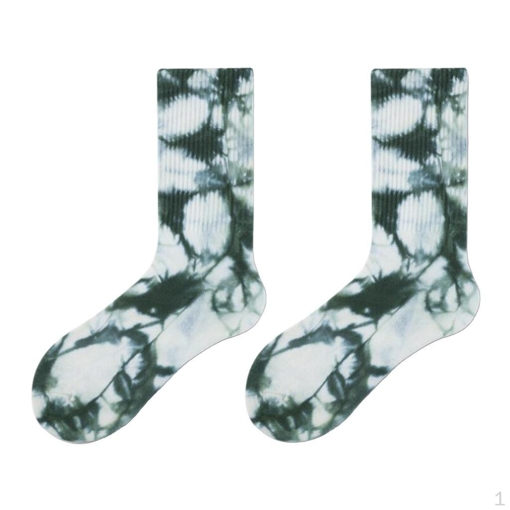 Pair Tie-dyed Crew Hipster Printed Socks