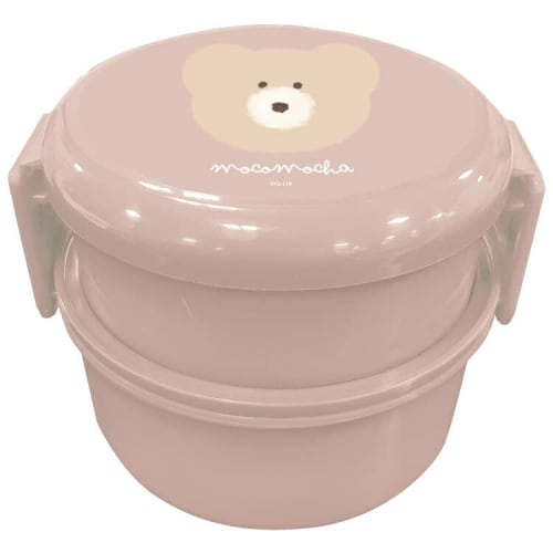 

Coolia Mokomoka Антибактериальный круглый двухъярусный ланч-бокс, Молочный чай, 695065