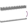 Plant Box with Ground Spikes Light Gray 363.5 x 43.5 x 43.5 cm PP